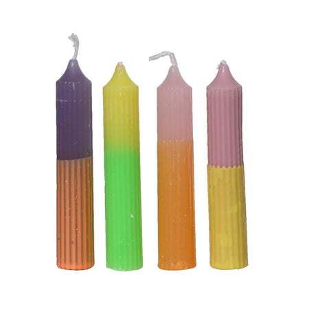 Decoris Tafelkerzen-Paraffin-Set, 4 Stück, ø2,15 cm x H.11 cm, Duo-Farbe