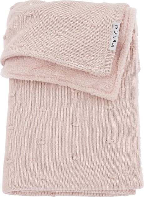 Meyco Baby-Mini-Knoten-Teddy-Kinderbettdecke – zartrosa – 100 x 150 cm – 2,0 Tog
