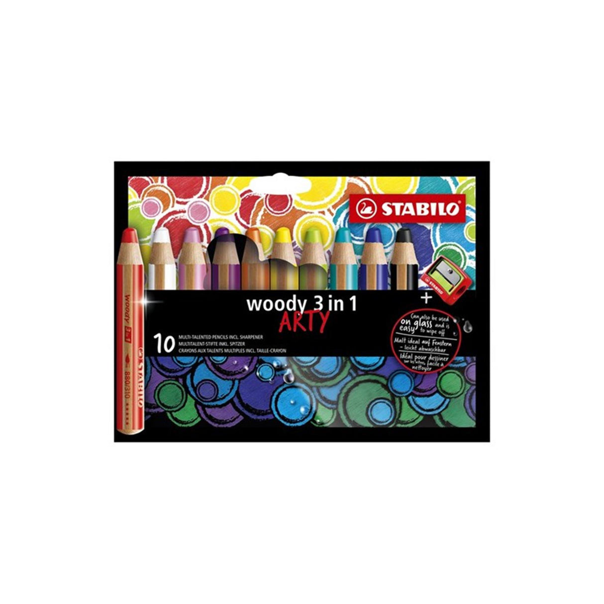 Abi Stlo Woody 3 in 1 – Multitalent-Buntstift – Arty – Set 10-tlg. + Bleistiftspitzer