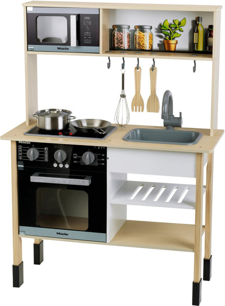 Klein Toys - Miele Holzspielzeugküche - 70x30x91 cm - inkl. Licht- und Soundeffekte - Holz