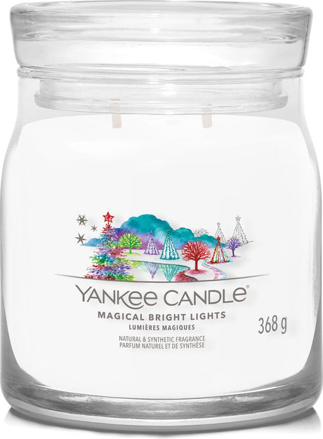 Yankee Candle – mittelgroße Duftkerze mit magischen hellen Lichtern – 50 Brennstunden – 2 Dochte