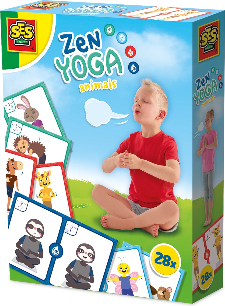 Ses creative 02407 – Zen-Yoga-Karten – Atemübungen – Achtsamkeit für Kinder – 28 Musterkarten – Übungen für Emotionen wie glücklich oder wütend