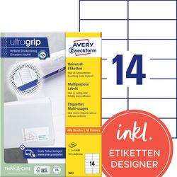 Avery etiketten zweckform 3653 universeel 105x42,3mm