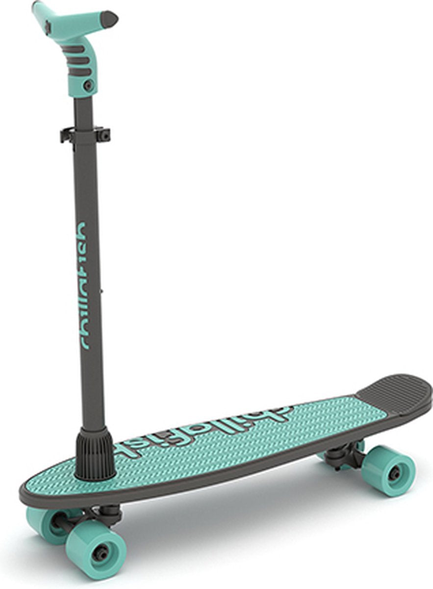 Chillafish Skateboard und Roller 2-in-1 – Kinderroller, umwandelbar in ein Skateboard – Blaugrün – Jungen und Mädchen ab 3 Jahren – verstellbarer Lenker – Modell skatieskootie 2
