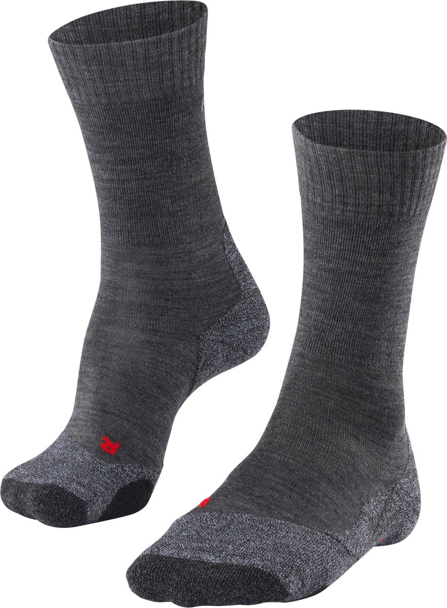 Falke TK2 Anti-Blister Wandersocken aus dickem Woll-Funktionsmaterial Herren Grau - Größe 42-43