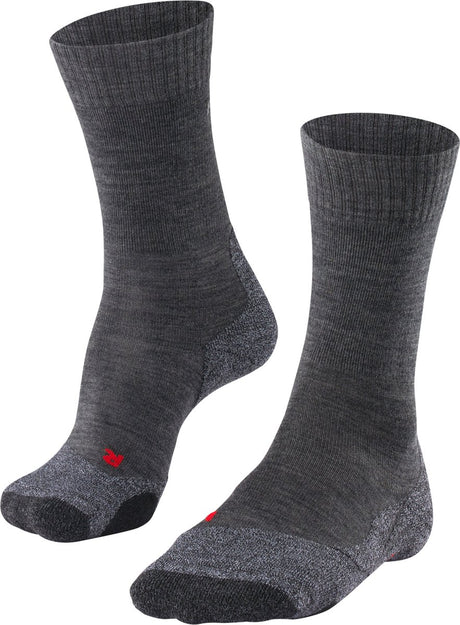 Falke TK2 Anti-Blister Wandersocken aus dickem Woll-Funktionsmaterial Herren Grau - Größe 42-43