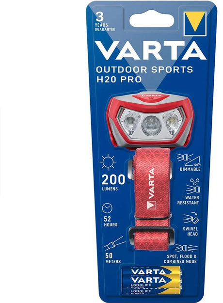 Varta Stirnlampe Outdoor Sports H20 Pro - Rot