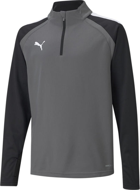 Puma Teamliga 1 4 Zip Top Jr Unisex-Sportshirt – Smoked Pearl – Weiß