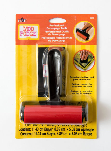 Mod podge professionele decoupage smoothing tool set - brayer en squeegee