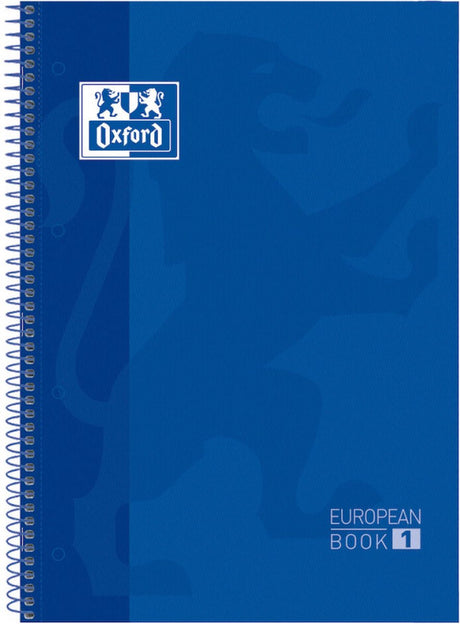 Oxford School Europeanbook – Notizbuch – farbiger Rand – A4+ – Diamant 5 mm – 80 Blatt – 4 Löcher – Hardcover – dunkelblau