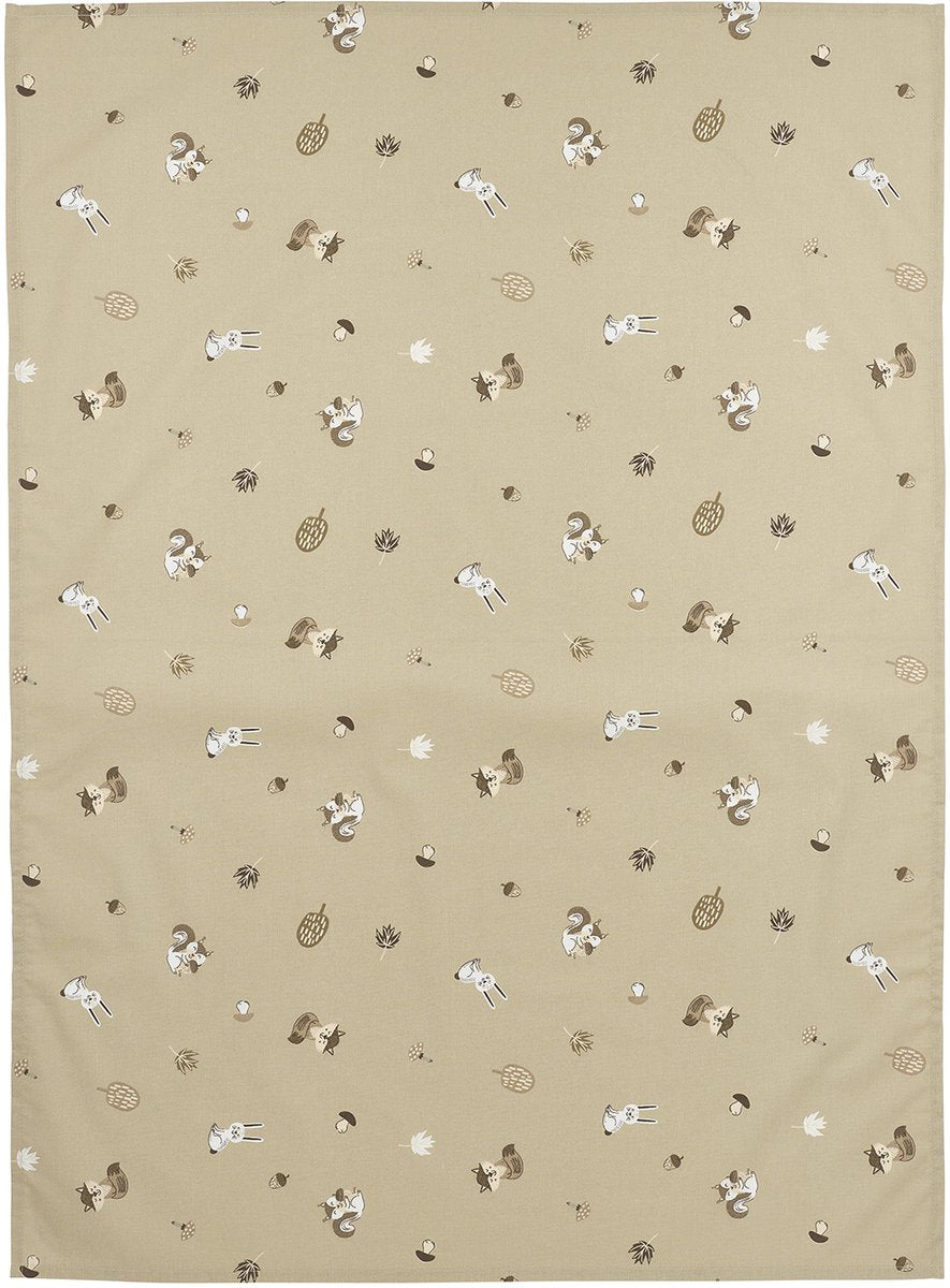 Meyco Babybettlaken mit Waldtieren – Sand – 100 x 150 cm – 0,3 tog