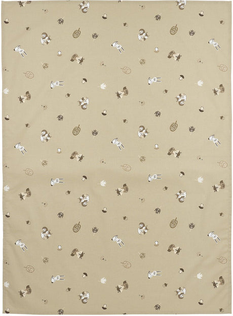 Meyco Babybettlaken mit Waldtieren – Sand – 100 x 150 cm – 0,3 tog