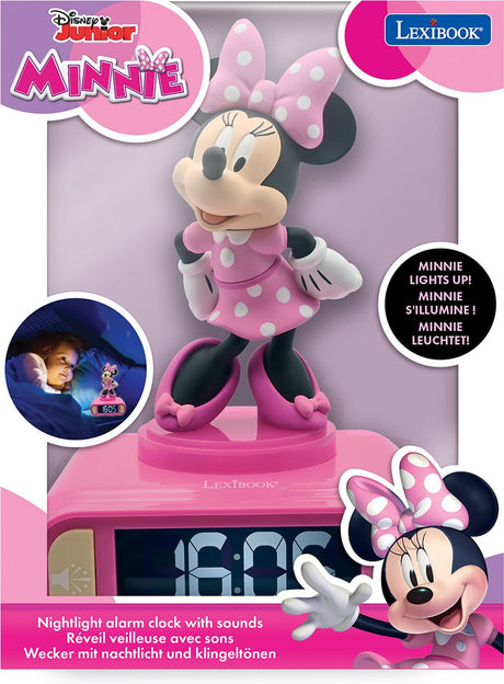 Lexibook Digitalwecker mit Minnie 3D-Nachtlicht und Soundeffekten