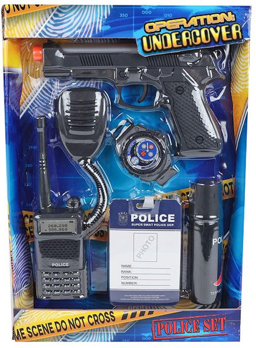 Polizei-Spielset Spielzeug mit Pistole 17 cm – 5-teilig – Rollenspiel.