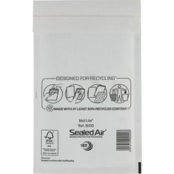 Mail lite ® luchtkussenenvelop nr. 12, 210 x 120 mm, kraftpapier, wit (doos 100 stuks)