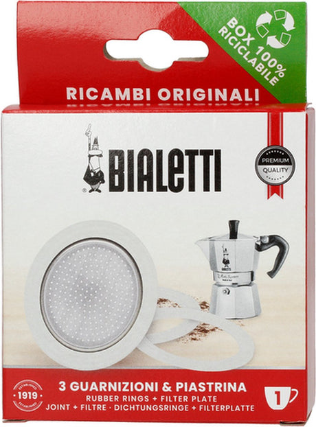 Bialetti Blister 3 Dichtung - 1 Filter 1t neue Moka Fiammetta Dama Express Rainbow