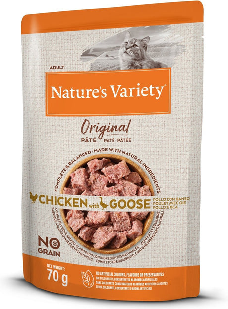 Natures Variety Nature's Variety – Originalbeutel Hühner-Gans-Katzenfutter 12 x 70 Gramm.