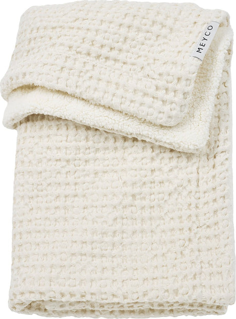 Meyco Baby Waffel-Teddy-Kinderbettdecke – Natur – 100 x 150 cm – 2,0 Tog