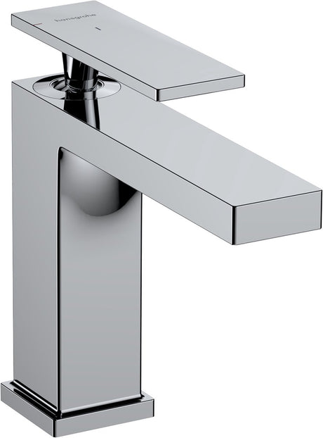 Hansgrohe tecturis e – Waschtischarmatur – Einhebelbedienung – Kaltstart energiesparend – mit Ablaufgarnitur – 110 mm Größe – Chrom