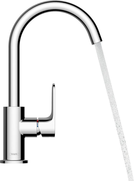 Hansgrohe rebris s – Waschtisch-Mischbatterie – Einhebelbedienung – mit Ablaufgarnitur – Größe 210 mm – drehbarer Auslauf – Chrom
