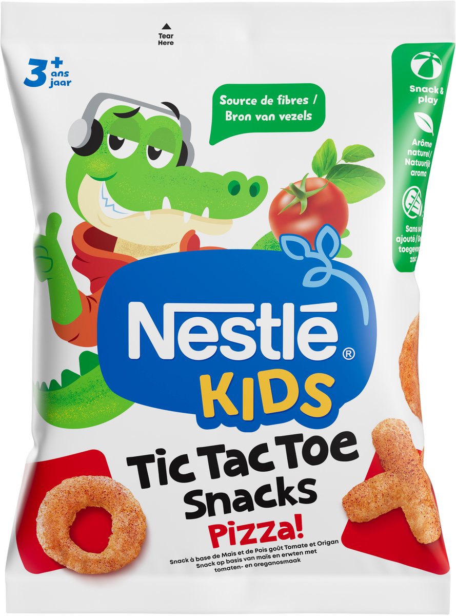 Nestlé Kids Tic Tac Toe Snacks Pizza – Snack für Kleinkinder – 3+ Jahre – 6 x 42 g
