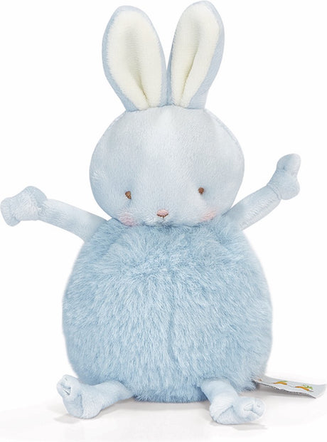 Bunnies by the Bay Roly-Poly-Kaninchen – Stofftier – Kuscheltier für Kinder – gestickte Details – 13 cm – blau