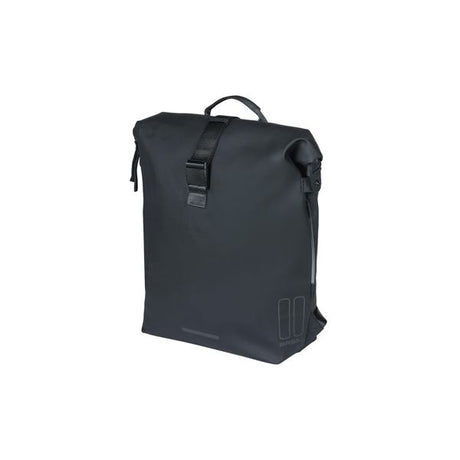 Basil Soho Nordlicht Fahrrad Rucksack - Schwarzer moderner Rucksack mit LED