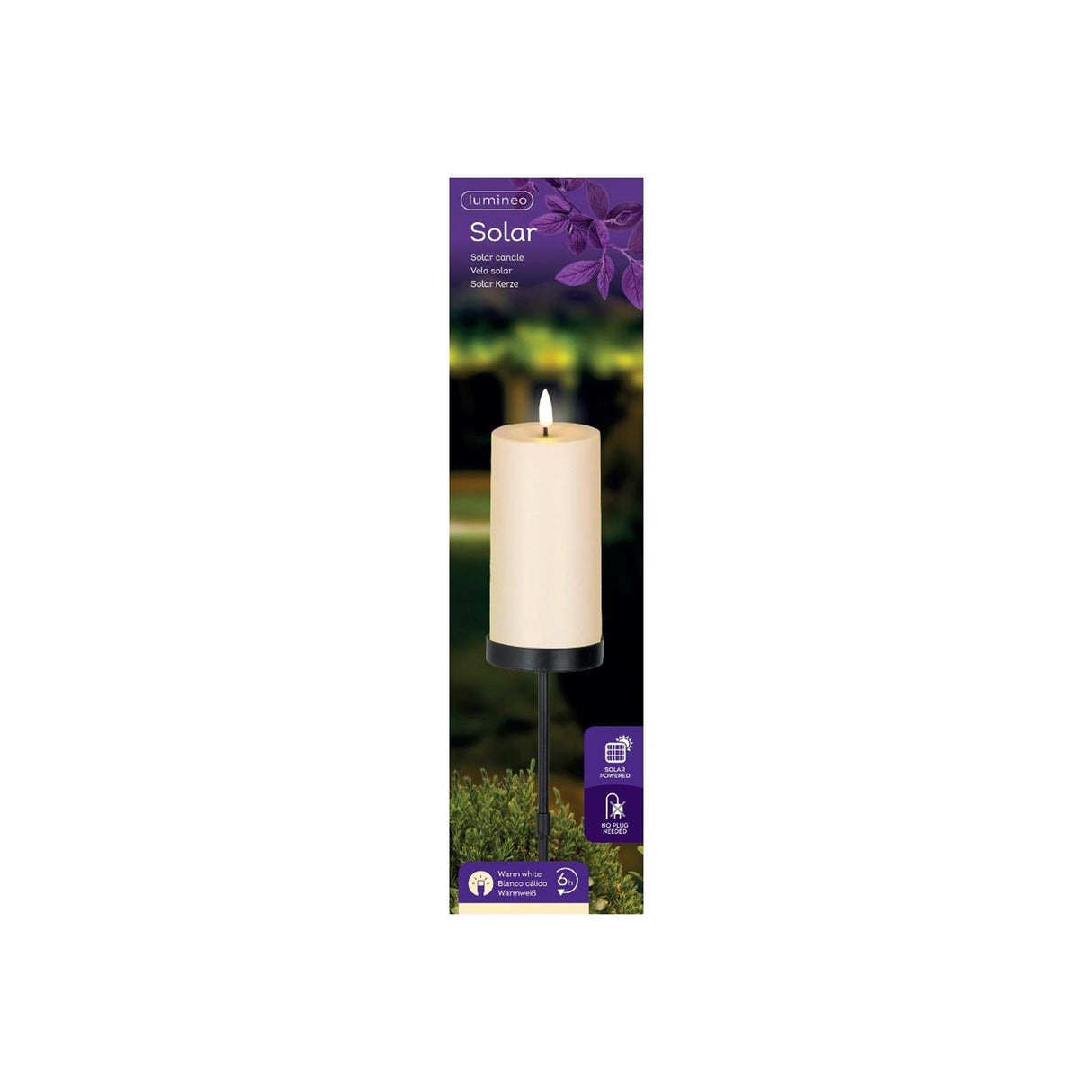 Lumineo Solarkerze auf Stecker creme ø7xh117cm