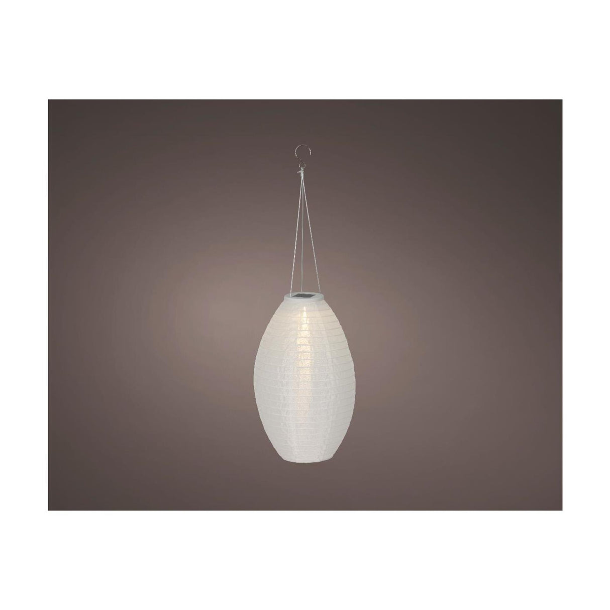 Lumineo Solarlaterne aus weißem Nylon ø22xh33cm