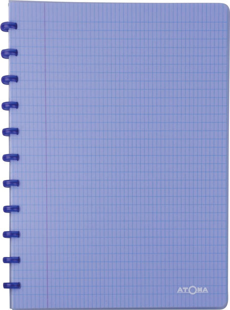Atoma trendiges Notizbuch, ft A4, 144 Seiten, handelsüblich kariert, transparent blau