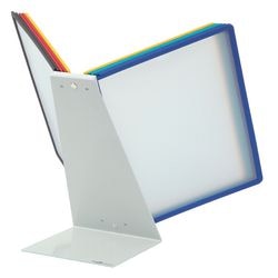 Robuster Tischständer | hellgraues Stahlblech, RAL 7035 | 20 Sichttafeln DIN A4 | mit Profilrahmen | 1 Stück - 569900 569900
