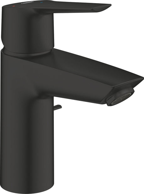 Grohe Quickfix Start Einhebelmischer mit Zugstangen-Ablaufgarnitur – S-Größe – energie- und wassersparend – mattschwarz