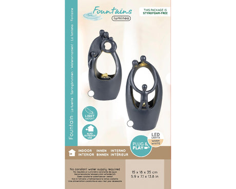 Lumineo-Brunnen Polyresin-Familie h35cm