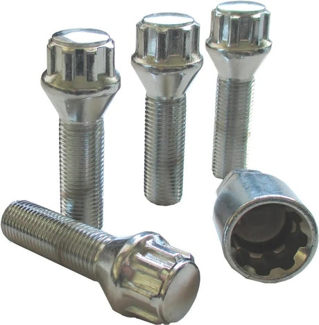 Autostyling Seehase Felgenschloss-Set Felgenschlösser-Set Chromkegel 60, M14x1,25x27 mm