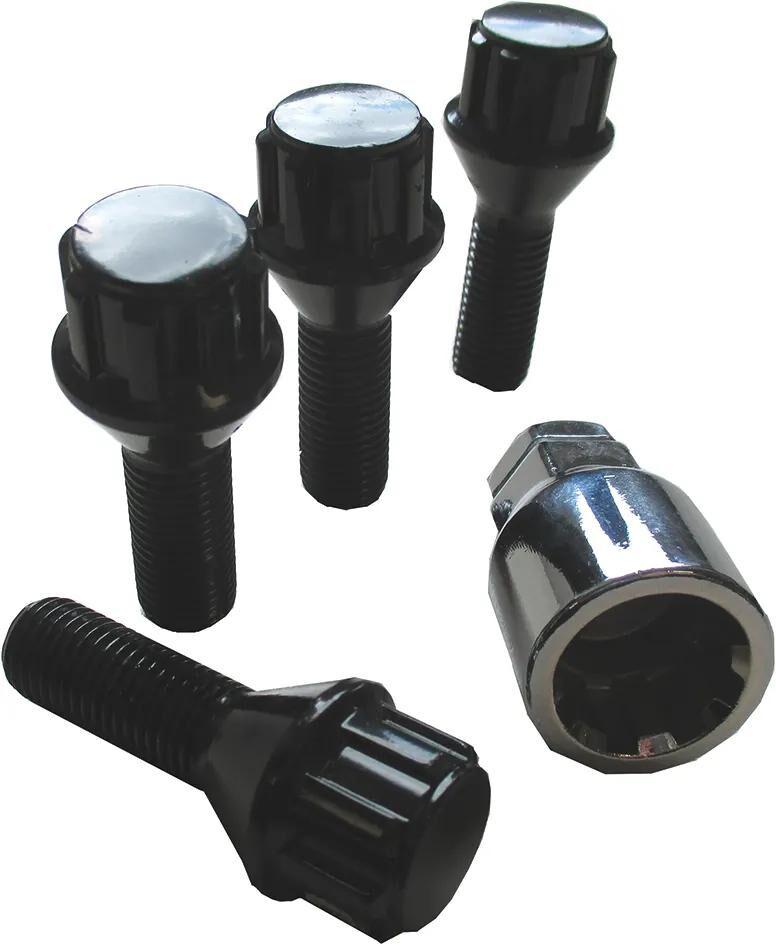 Autostyling Seehase Seehase Set Felgenschlösser Radschlösser Felgenschlösser Set Schwarzkegel 60, M12x1,5x29 mm
