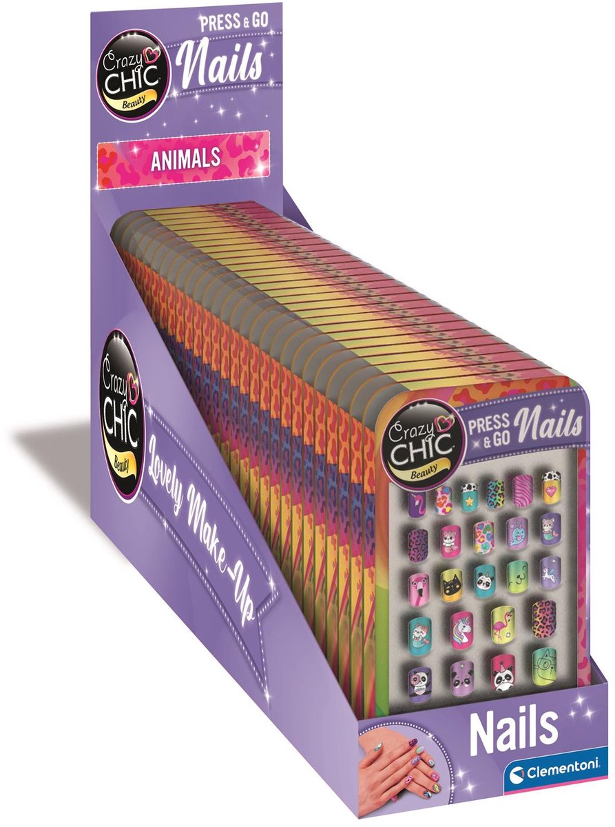 Clementoni Crazy Chic Press Go Nails – Tiere