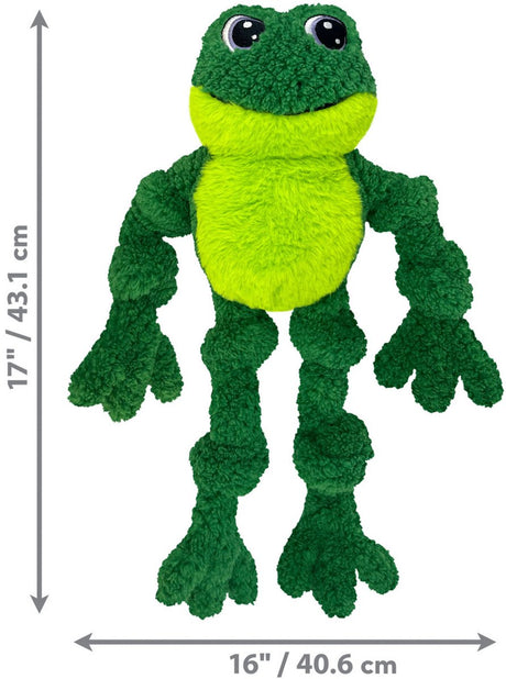 Kong knots frog groene knuffel voor honden 46cm