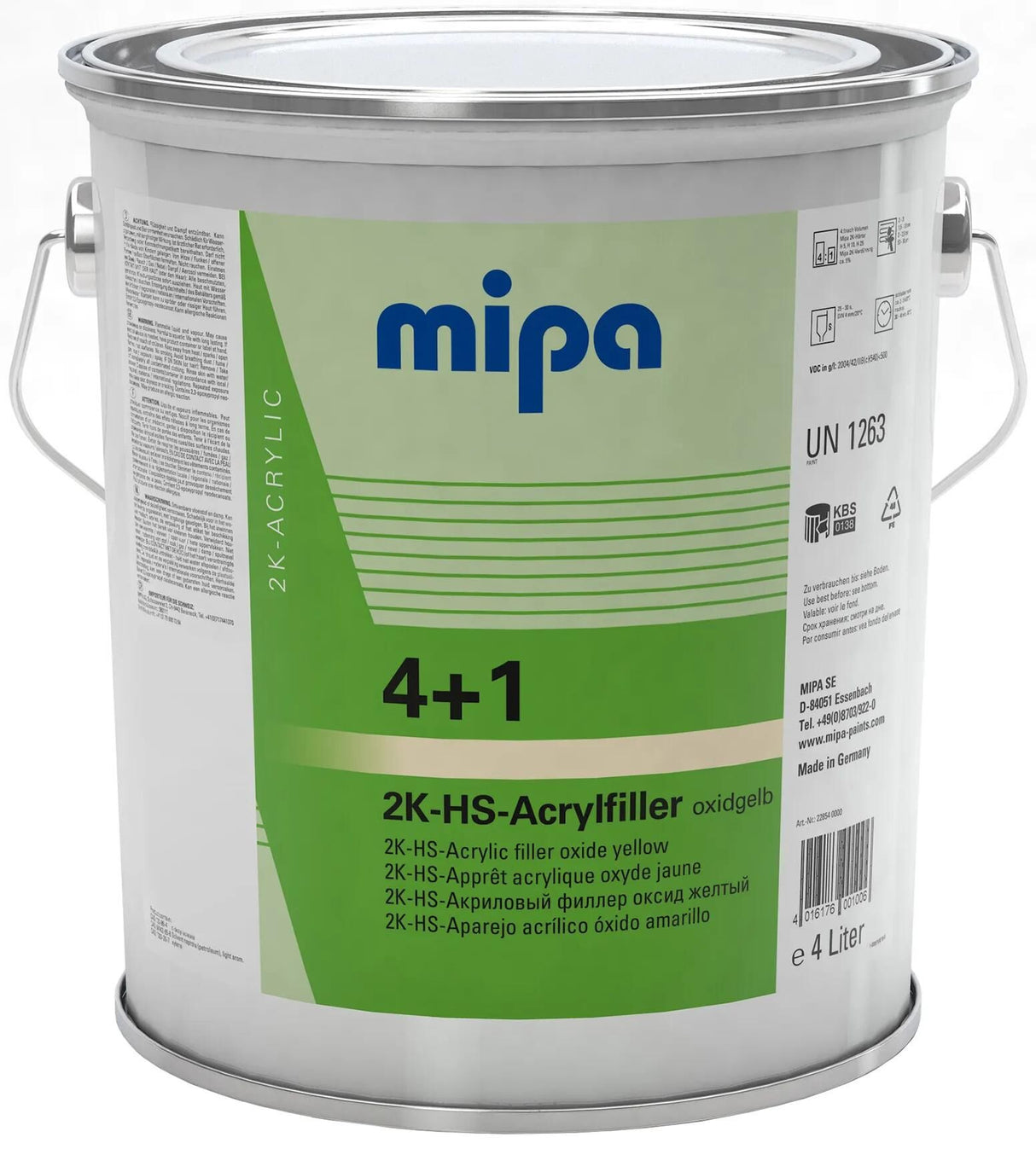 Mipa Acrylfüller 4+1 HS 4+1 Acrylfilter HS 4l oxidgelb