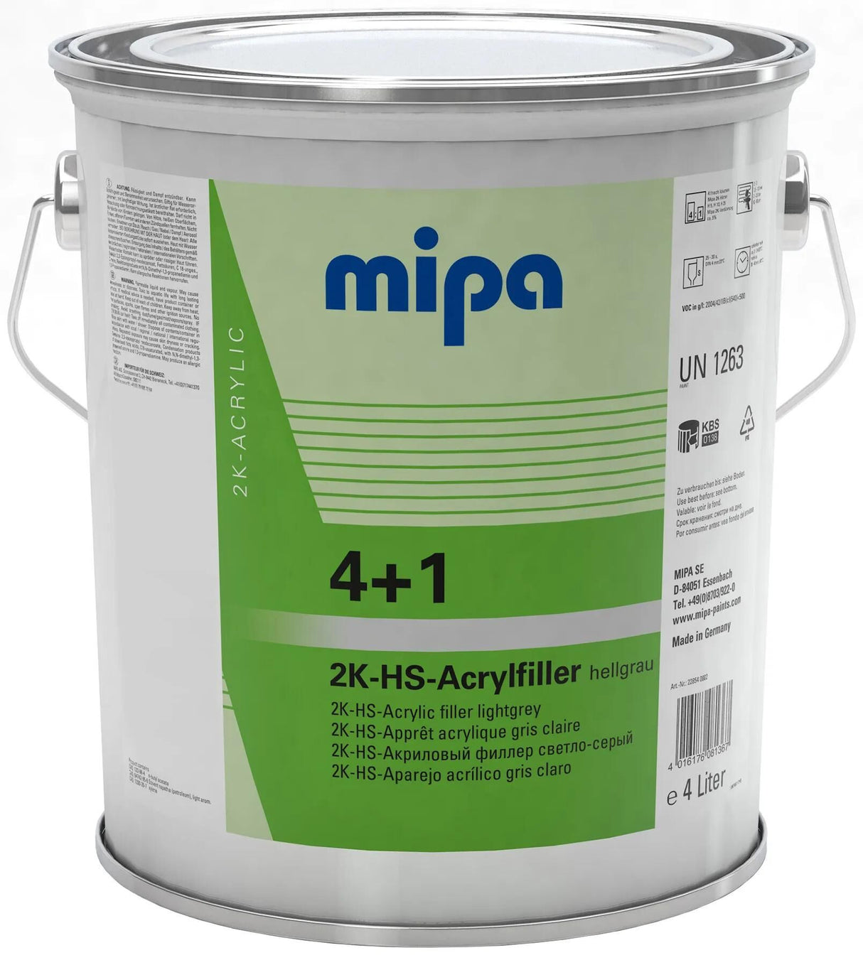 Mipa Acrylfüller 4+1 HS 4+1 Acrylfilter HS 4l hellgrau