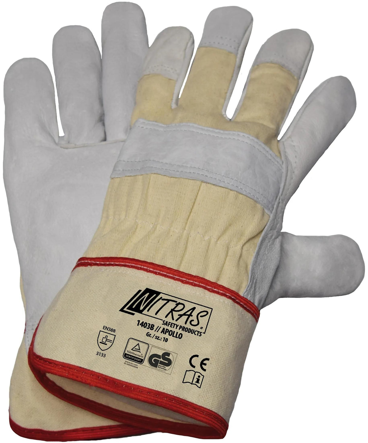 Nitras Sicherheits-Nitras-Lederhandschuh Apollo-Handschuh Größe 11 Baumwoll-Apollo-Rindsleder