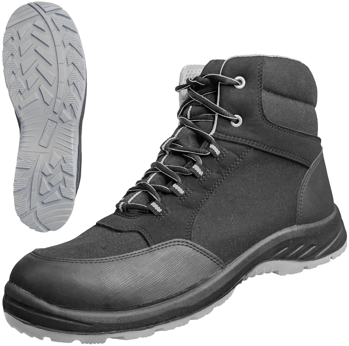 Nitras Sicherheitsstiefel Nitras Solid Step Mid Sicherheitsstiefel Gr. 40 feste Stufen in Mittelgrau