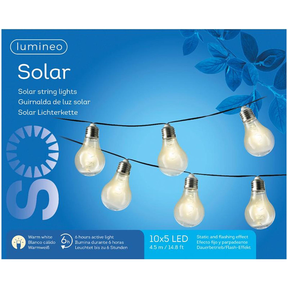 Lumineo Micro-LED-Solar-Lichterkette 450 cm