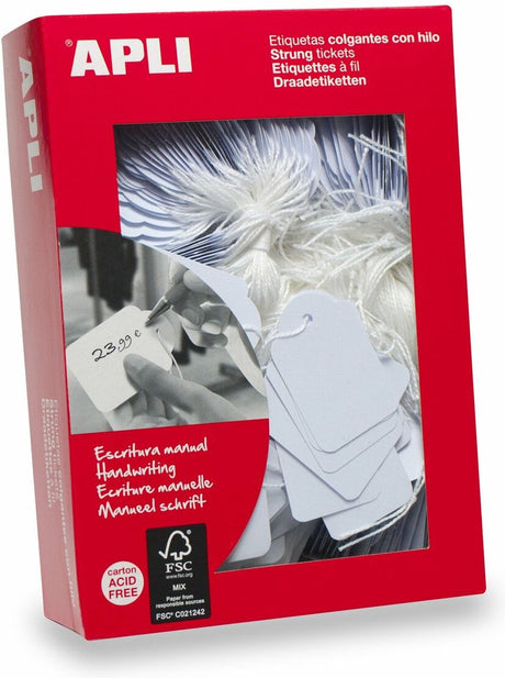 Apli Hängeetiketten weiß 9 x 24 mm (1000 Stück)