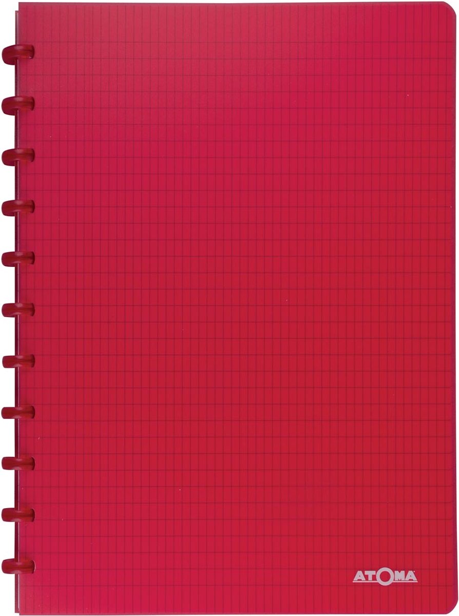 Atoma trendiges Notizbuch, ft A4, 144 Seiten, kommerziell kariert, transparent rot