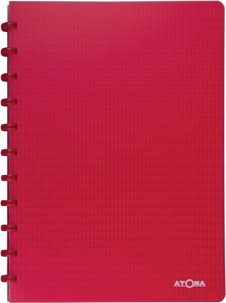 Atoma trendiges Notizbuch, ft A4, 144 Seiten, kommerziell kariert, transparent rot