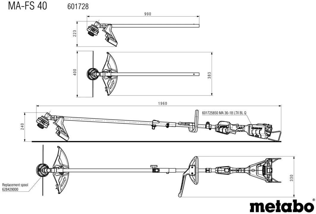 Metabo MA Geräteaufsatz Freischneideraufsatz MA-FS 40