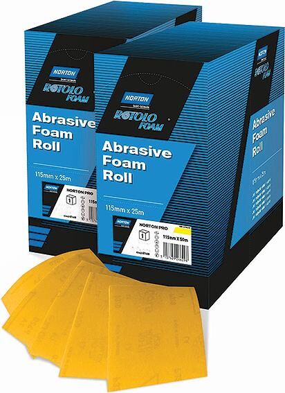 Norton Schleifstreifen Rotolo Schaumstoff-Schleifrolle 115 mm x 25 m P240