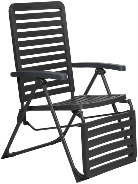 Lifetime garden verstelbare tuinstoel - zit en ligstoel tuin - campingstoel opvouwbaar - 104 x 62 x 151cm - zwart