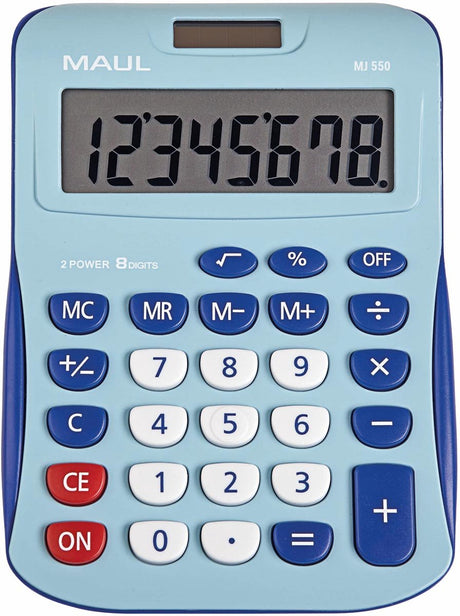 Maul MJ 550 Tischrechner batteriebetrieben, solarbetrieben, hellblau, Anzahl der Anzeigepositionen: 8