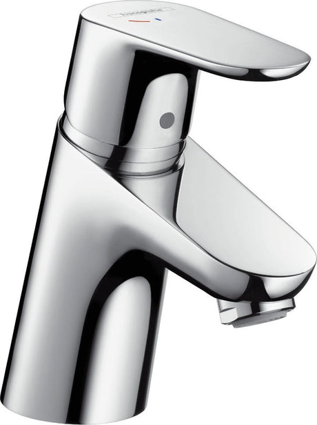 Hansgrohe Focus – Waschtisch-Mischbatterie – Einhebelbedienung – Kaltstart-Energiesparfunktion – mit Ablaufgarnitur – 70 mm – Chrom